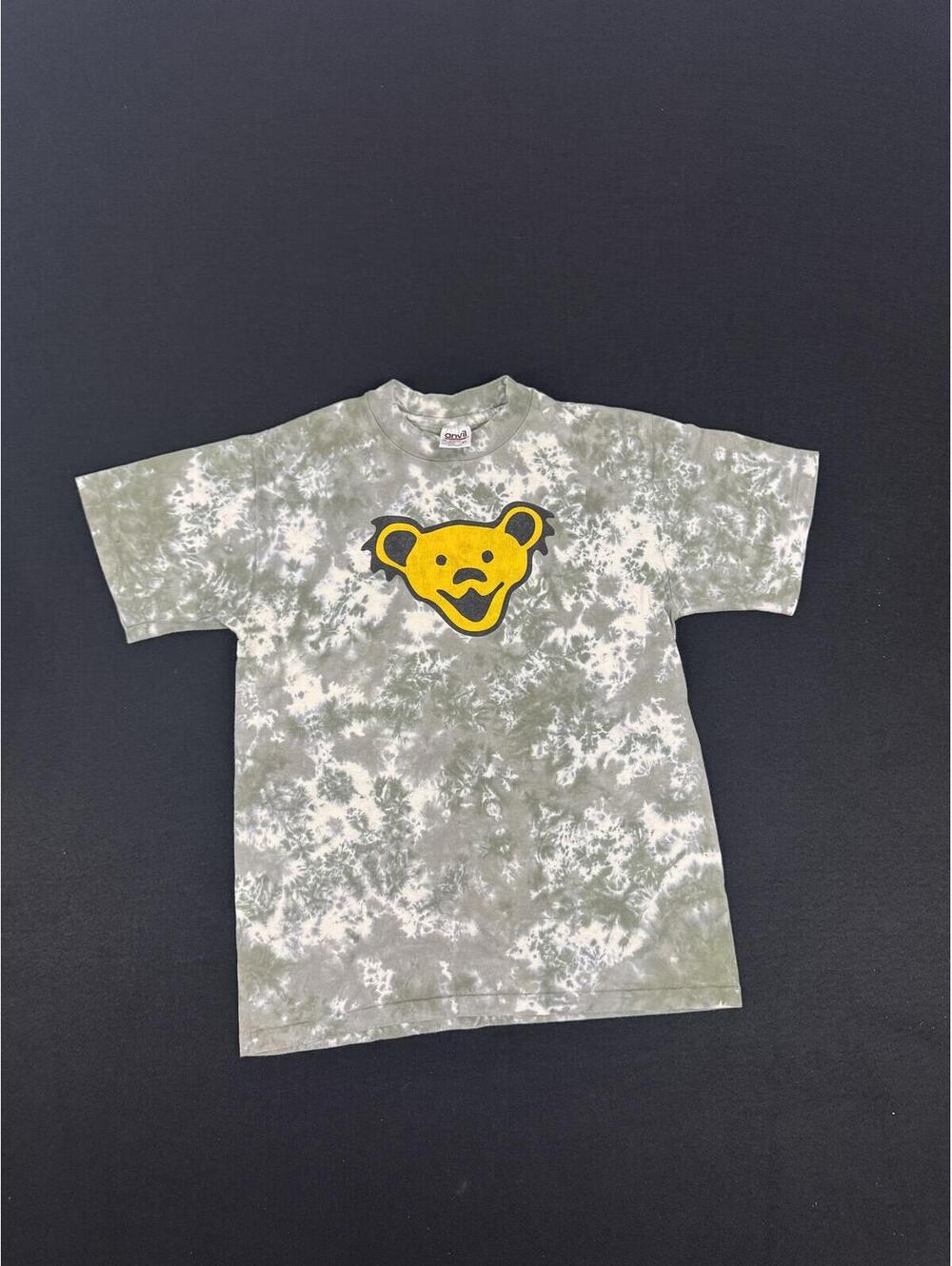 Anvil Medium Tie-Dye T-Shirt with Yellow Bear Graphic